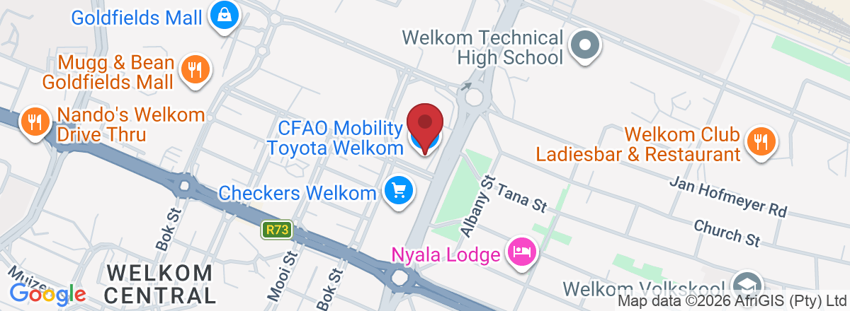 Directions to CFAO Mobility Toyota Welkom